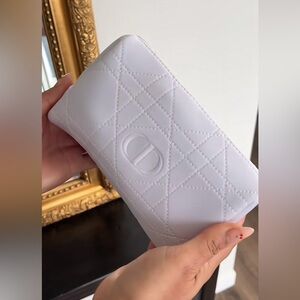 White Quilted Dior Pouch